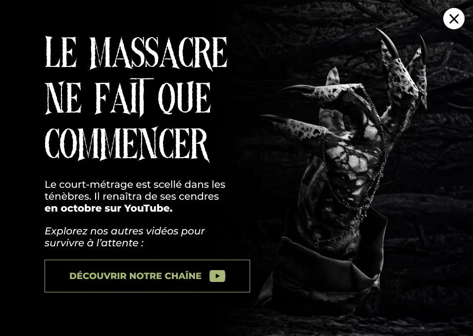 popup bande annonce pas encore sortie sur les réseaux